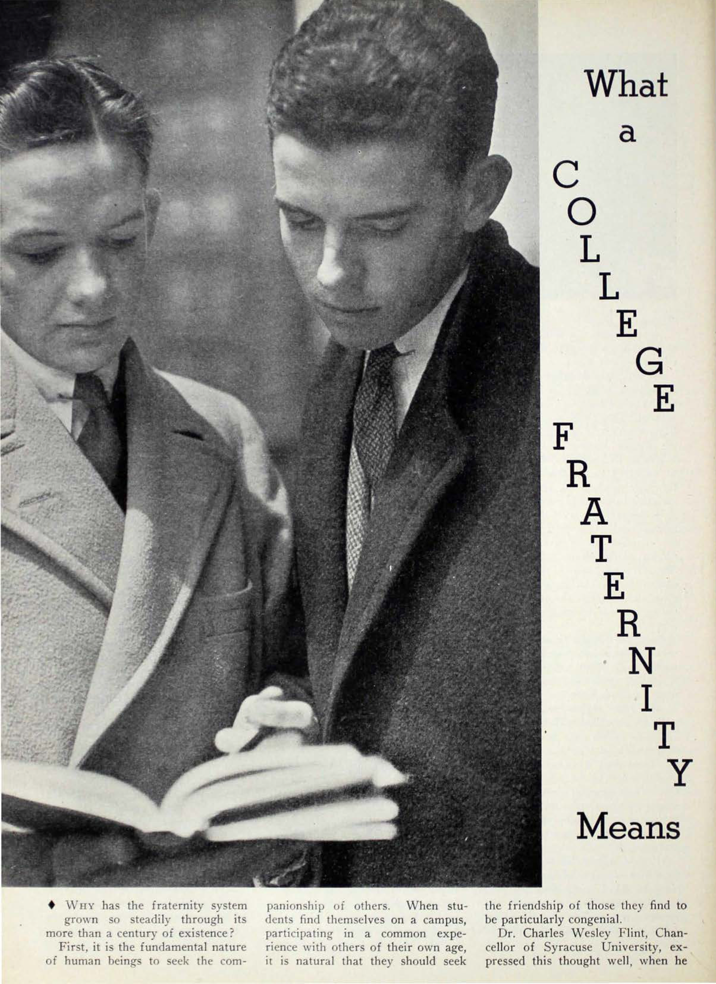 What a College Fraternity Means